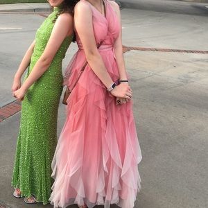 Ombré pink prom dress, light, easy to move in, only worn once